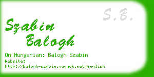 szabin balogh business card